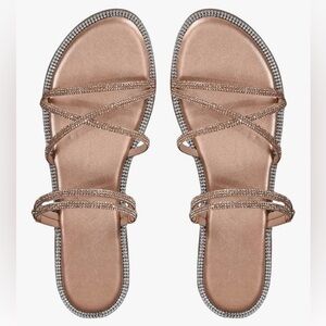 Elegant Rose Gold Strappy Sandals